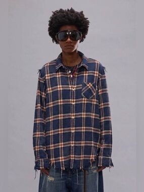 R13 Shredded seam Shirt plaid Size XS
$750